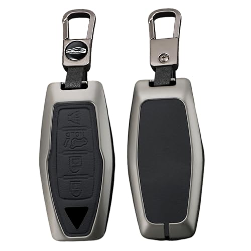 Coque de protection en métal pour clé Mitsubishi Outlander anti-choc - Protection noire 4 boutons