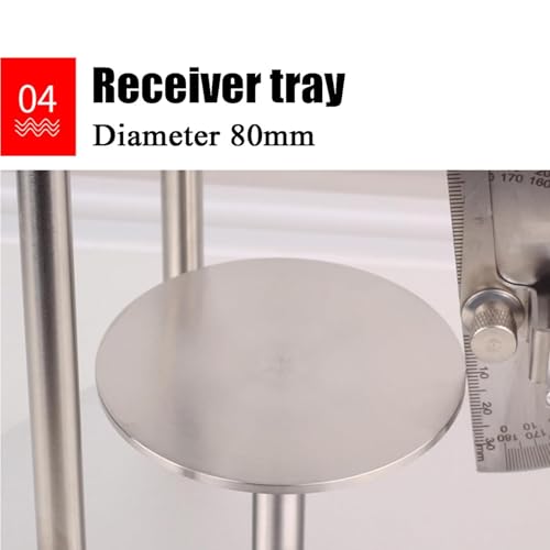 Tester gęstości objętościowej i przyrząd do pomiaru kąta kurzu, lejek 60° o średnicy rozładowania 5 mm, stal nierdzewna do użytku laboratoryjnego