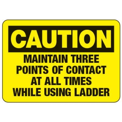 Three Points Of Contact Sign Tin