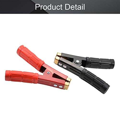 Fielect 2Pcs 600A Heavy-Duty Insulated Alligator Clips Battery Cable Clips Battery Crocodile Electrical Test Clamps Battery Charger Clamp For Car Auto Vehicle Boat, Red And Black #TOP3
