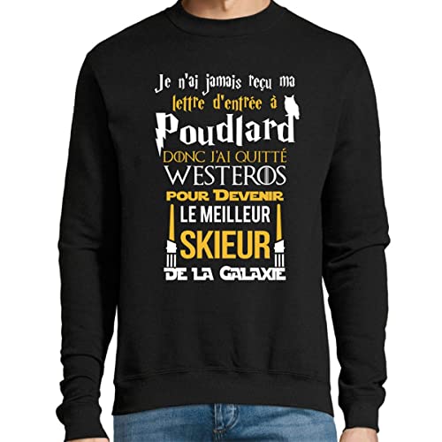 Sweat Skieur Galaxie Planetee sweat-shirt à capuche astronomie et sport d'hiver