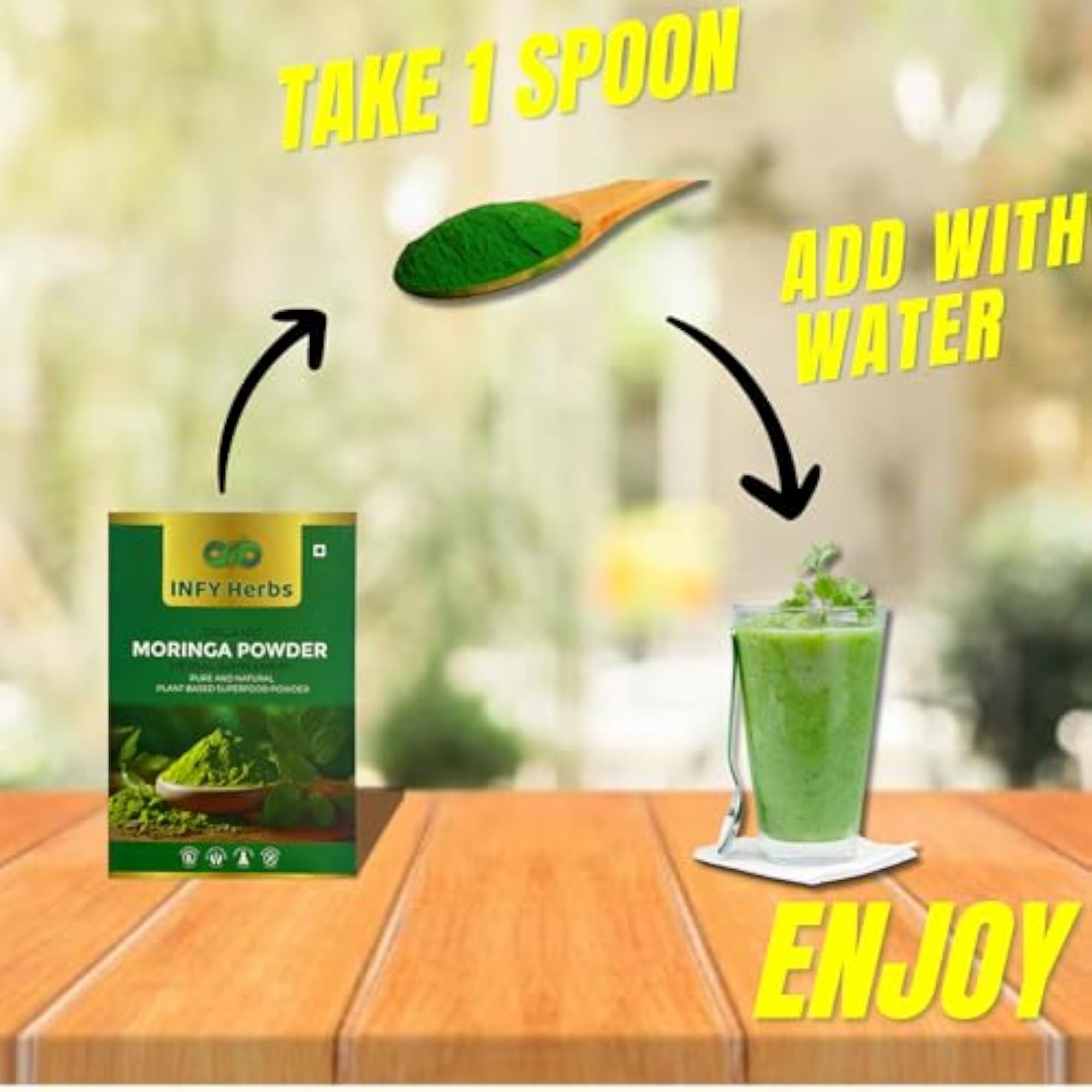 INFY Herbs 100% Organic Moringa Powder 150 Gm