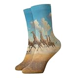 WBQLSL Warme Socken mit Laufgiraffenmuster, bequeme und atmungsaktive Wadensocken