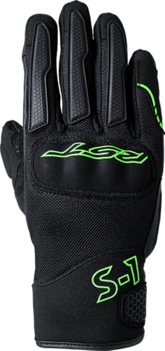 Image of RST S1 Mesh CE Mens Vented Summer Motorcycle Gloves (Black, Green, M)