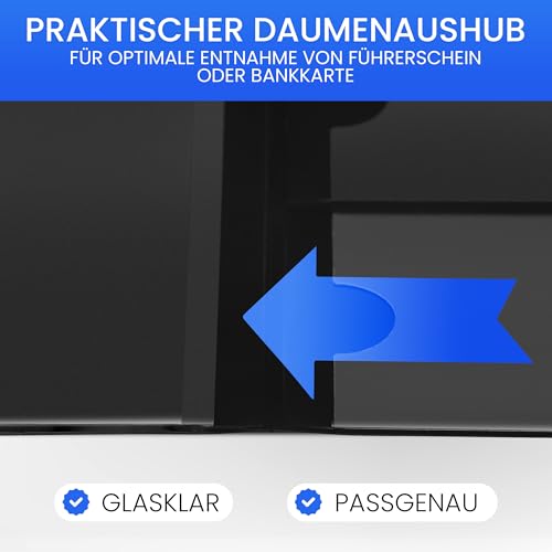 2er Set Fahrzeugschein Hülle für KFZ Schein mit praktischen 4 Fächern aus PVC | robuste Fahrzeugschein Mappe, praktische Zulassungsschein Hülle mit Platz für den Führerschein | Made in Germany