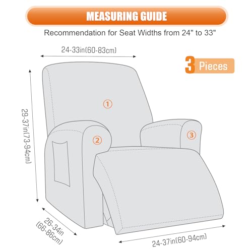 Vansofy Recliner Chair Covers, 3-Pieces Stretch Recliner Covers For Recliner Chair Soft Reclining Chair Slipcover Furniture Protector For Dogs Cats thumb #2
