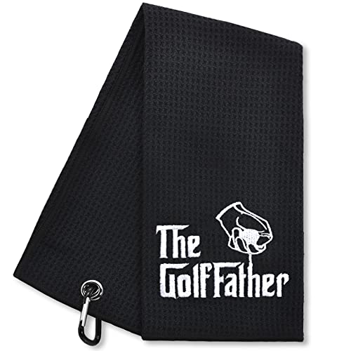 Hafhue The GolfFather Funny Golf Towel, Golf Gifts for Men
