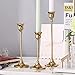 BWRMHME Set of 3 Gold Candlesticks Holder for Taper Candles, Table Romantic for Holiday Dinner, Party Wedding Decorative Candle Holders (Gold)