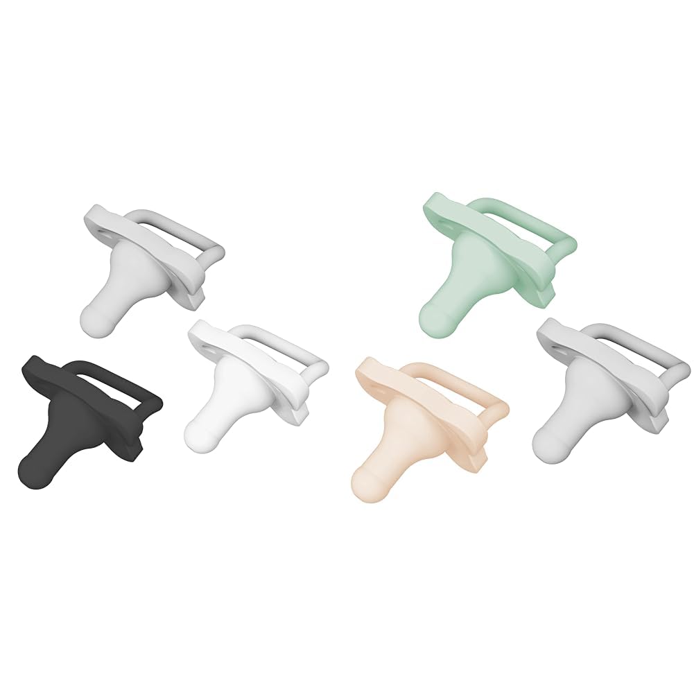 Dr. Brown'sHappyPaci 100% Silicone Pacifier 0-6m BPA Free 3 Pack, Black White Cool Gray & Cool Gray Green Ecru 3 Count