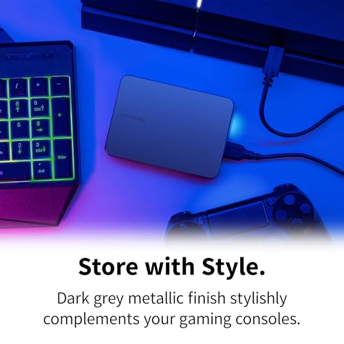 Toshiba 1TB Canvio Gaming - Disque Dur Externe Portable Compatible avec la Plupart des Consoles PlayStation, Xbox et PC, Technologie USB 3.2. Gen 1, Noir (HDTX210EK3AA)