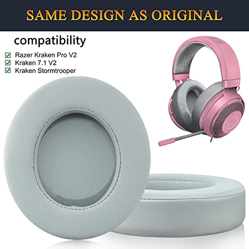 SOULWIT Cooling-Gel Earpads Cushions for Razer Kraken Pro V2, Kraken 7.1 V2, Kraken Stormtrooper Headphones - Image 2