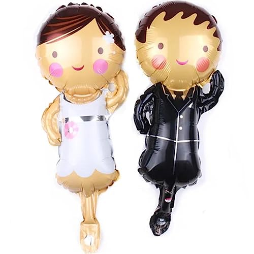 DIWULI 2 Partes de Globos de Boda, Sr. y Sra., Novios, Globos de Papel de Aluminio Just Married, Globos de Papel de Aluminio para la Ceremonia de la Boda, Día de la Boda, Bodas de Plata, Decoración