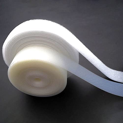 Image of Extremely Thin and Soft Strong Mini Clothes Hook and Loop Fasteners Sewing Type Back Without Adhesive Tiny Clothing Accessories DIY Handmade Materials (White, 0.62 inch /16mm)