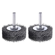 Rocaris 2 Pack 2 Inch Wire Wheel Brush for Drill Attachment - Heavy Duty Carbon Steel Brushes for Paint, Rust & Corrosion Removal - 0.0118" Wire, 1/4in Shank, 20000RPM