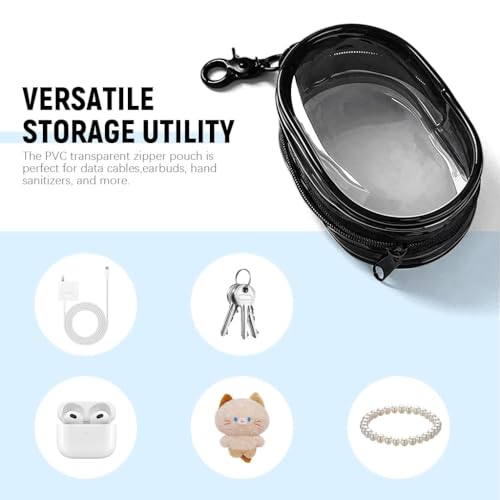 Image of VATTU PVC Transparent Storage Bag for Cable, Chargers, Earphones - Portable Travel Organizer with Quick Release Buckle, Waterproof Small Bag