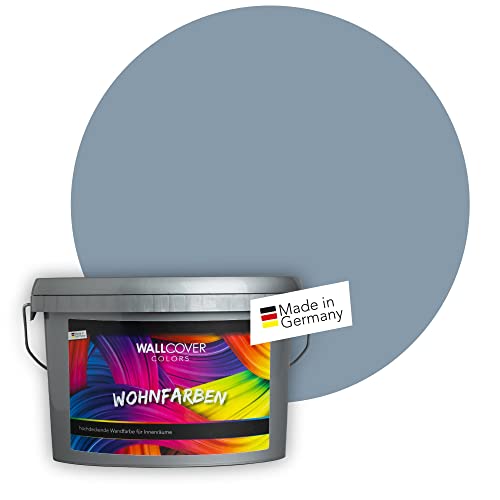 WALLCOVER Colors Peinture murale de qualité supérieure et professionnelle Peinture pour murs intérieurs Bleu-gris Aspect mat clair 1 l Autres quantités disponibles