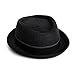 DASMARCA Mens Summer Pork Pie Straw Hat - Durban Black L