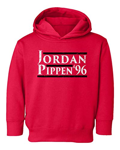 Baku Apparel Greatest Team Ever Chicago Fans Goat - Pippen 96 Little Kids Girls Boys Toddler Hooded Sweatshirt (Red, 2T)