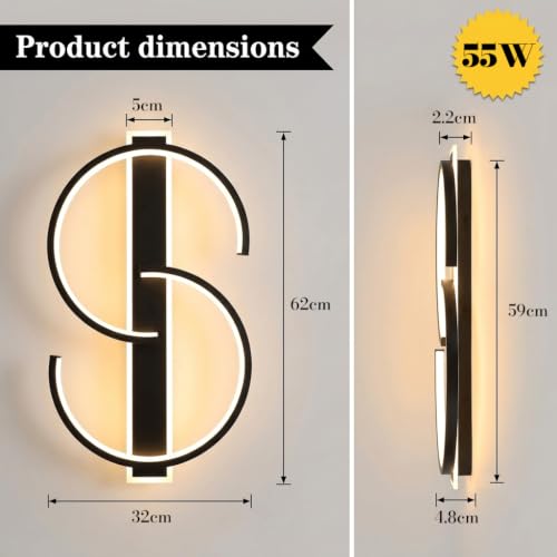 Image of ELEPHANTBOAT LED Ceiling Lights Dimmable Chandelier Lights for Ceiling, Modern Black Ceiling Lamp with Remote Control for Living Room Bedroom Office