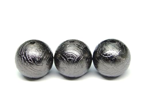 30859E 12mm 5A 黒 ブラック ギベオン 鉄隕石 1粒売り 鑑別済・本物保証 ナミビア産 天然石 パワーストーン