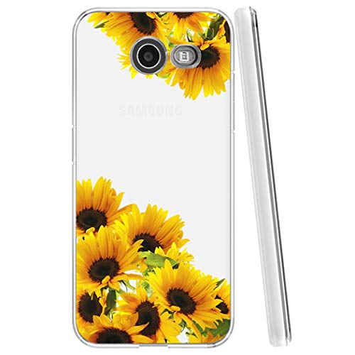 Tothedu Phone Case For Galaxy J7 2017/J7 Prime/J7 Sky Pro/J7 Halo/J7 V/J7 Perx/Galaxy Halo Case, Clear Slim Shockproof Soft Tpu Back Phone Protective Cover Cases For Samsung Galaxy J7 2017 (Sunflower) #TOP2