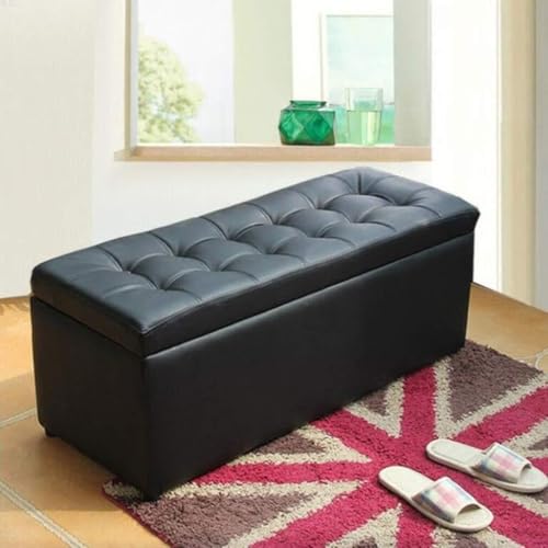 Pouf de rangement coffre capitonné banc bout de lit 60cm - 6