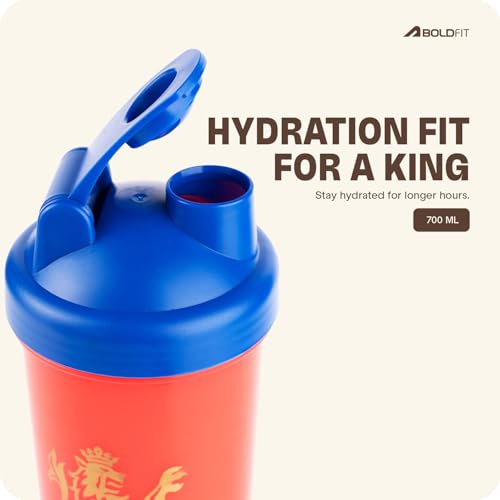 Image of Royal Challengers Bengaluru RCB Official Merchandise Gym Shaker for Protein Shake Leakproof Shaker Bottles for Protein, Preworkout & Bcaa Shake, Protein Shaker Bottle for Gym, Gym Bottle - Red