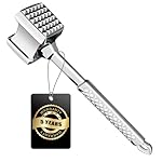Meat Tenderizer Mallet Stainless Steel, Premium Meat Hammer Tenderizer, Kitchen Mallet for Chicken, Conch, Veal Cutlets & Beef, Steak Pounder Flattener, Non-Slip Grip with 5 years Warranty