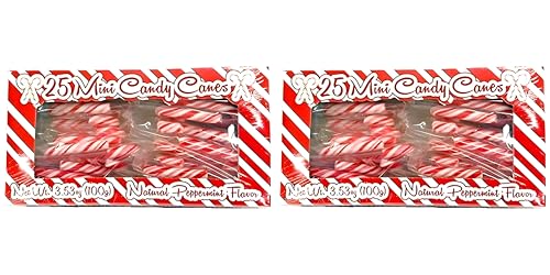 Peppermint Candy Canes – 50 Count (Two 25-Count Boxes, 3.53 oz Each) – Classic Holiday...