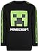 MINECRAFT - Felpa Girocollo Nera - Regali Ragazzi - Pigiami Merce Gaming - Compleanno Gioco Maglietta Merce età 9/10