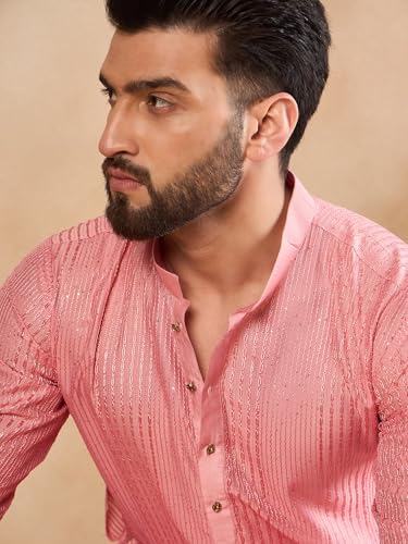 Image of Amazon Brand - Tavasya Men Linen Traditonal Regular Kurta