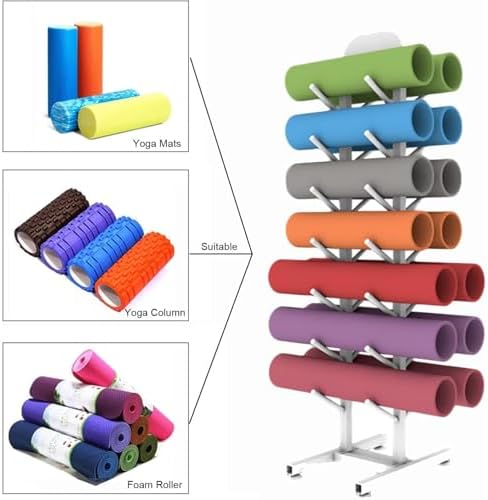 Heavy Duty Yoga Mat Organizer Rack - Freestanding Portable Storage for Yoga Mats, Foam Rollers & Gym Equipment - Space-Saving Home Fitness Accessory for Workouts image 4