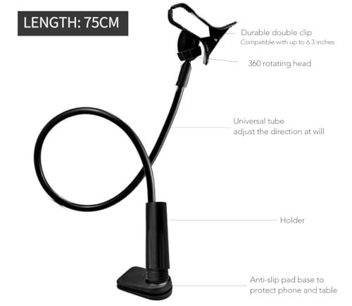 Vintree Porta Cellulare Da Collo Supporto Cellulare Gadget Tecnologici Regolabile E Flessibile Supporto A Collo Oca Da Scrivania Per Cellulare/Iphone Series/Huawei/Google Pixel E Altri Attrezzatura - 2