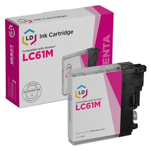LD Compatible Ink Cartridge Replacement for Brother LC61M (Magenta) Compatible with Brother DCP-165c MFC-290C MFC-490CW MFC-5490CN MFC-5890CN MFC-6490CW MFC-790CW MFC-255CW MFC-295CN