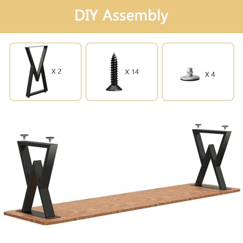 SNYXXOZ 16-Inch Metal Coffee Table Legs, Heavy-Duty Wrought Iron Office Desk Legs, Suitable for DIY Furniture,Dining Tables,Side Tables, Chairs, Desks, Benches,Capacity of 800 Lbs. Set of 2(v-Shape) — view 6