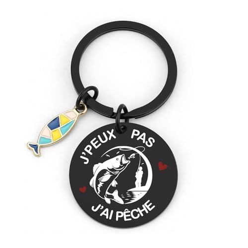 Cadeau Pecheur Homme Femme Paques Porte Clé Cadeau Pour Pêcheur Couple Amoureux Papa Collegue Amie Amitié Porte Clef Cadeaux Retraite Remerciement...