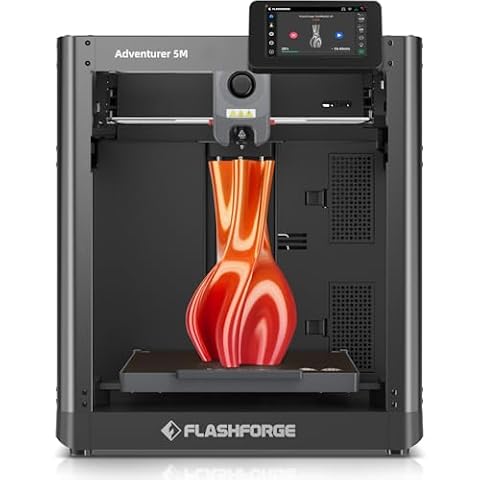 FLASHFORGE AD5M 3D Printer Fully Auto Calibration Print with 1-Click Max 600mm/s Speed, All-Metal CoreXY Structure Precise Printing, Easy-Maintenance Quick-Swap Nozzle, Print Size 220x220x220mm