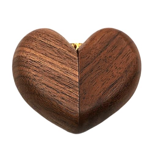 Anneaux de bois de forme de cœur avec fermeture sécurisée pour protéger vos alliances