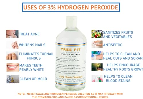 Image of Hydrogen Peroxide 3% Food Grade Cleaning & Disinfecting Liquid for Household, Plants & Hydroponics (250 X 8 = 2000 ML)