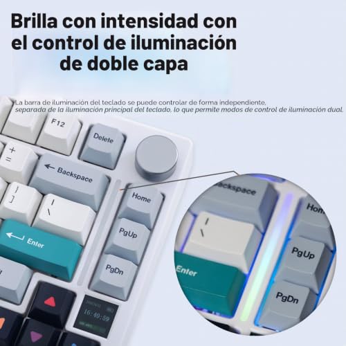 Teclado mecánico TK75 RGB inalámbrico para un escritorio ordenado y minimalista 4