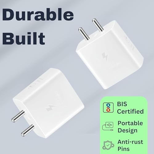 Image of Samsung 25W GaN C-Type Super Fast Adapter Compatible with Samsung Galaxy S /A /M /F Series | Fast USB C Charge Adapter for S23 /S22 /S21 /21 fe /S20 /M14 5G /M34 /M54 /M53 5g /M33 /M13 /A34, 25W gan Adaptor, White