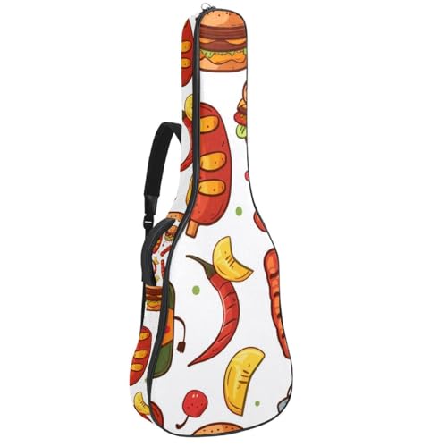 Sac à dos guitare acoustique 109 cm imprimé barbecue dessin animé