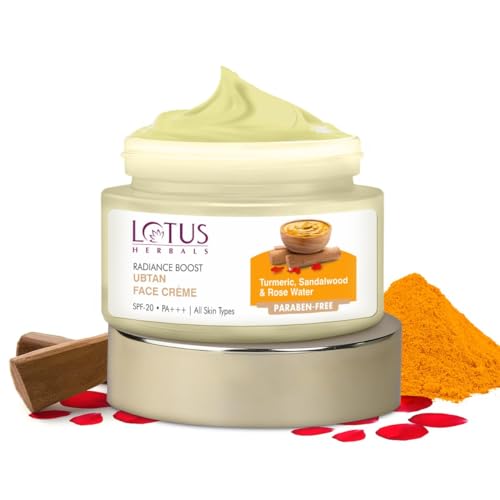 Lotus Herbals Radiance Boost Ubtan Face Cream SPF 20, 50 g (Pack of 1)