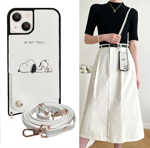 iphone14 用 ケース ショルダー カード 収納 PU革 可愛い ストラップ付き いphone14 いphone13 iphone13 用 ショルダーケース かわいい おしゃれ 韓国 肩掛け 紐付き 携帯ケース 斜め掛 スマホケース アイフォン14 スマホショルダー ホワイト
