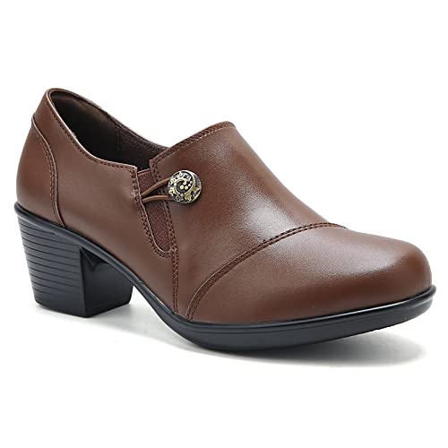 Image of UZB Women's Dress Shoes Block Heel Loafers Pumps