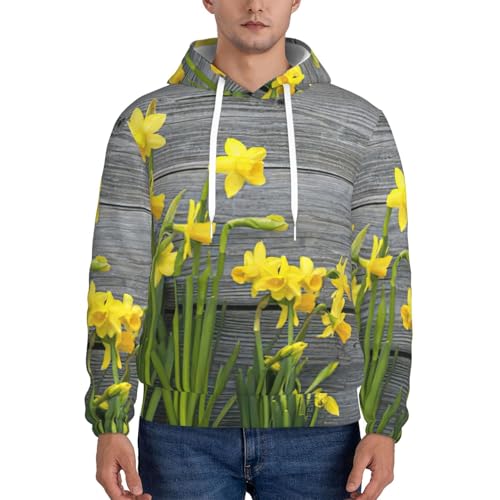 Sweat à capuche jonquilles pour homme pull à cordon réglable - 2