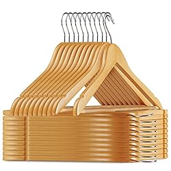 MELDEVO Kit 20 Cabides de Madeira Maciça para Terno