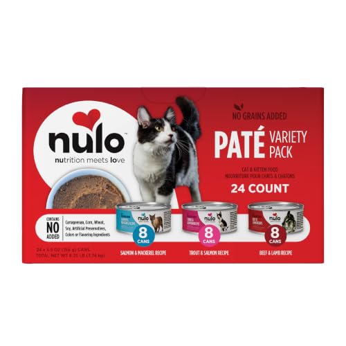 Image of Nulo Canned Wet Cat Food, Pate, Variety Pack, 5.5 oz x 24
