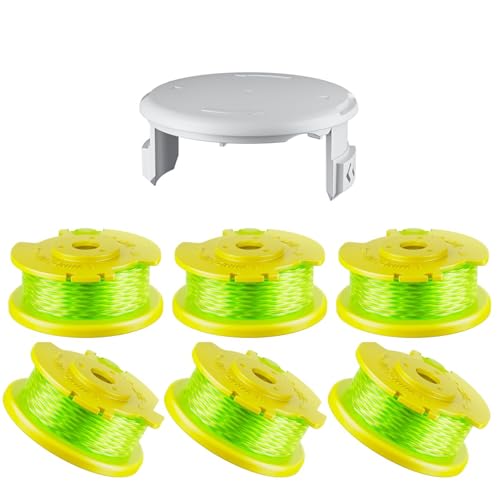 7Pack .080 String Spool Compatible with Hart Auto-Feed String Trimmer Cordless Trimmers and Cover Cap Replacement Part Replacement Hart Auto-Feed Pre-Wound Spool Line Each 11ft (6Spools 1Cap)