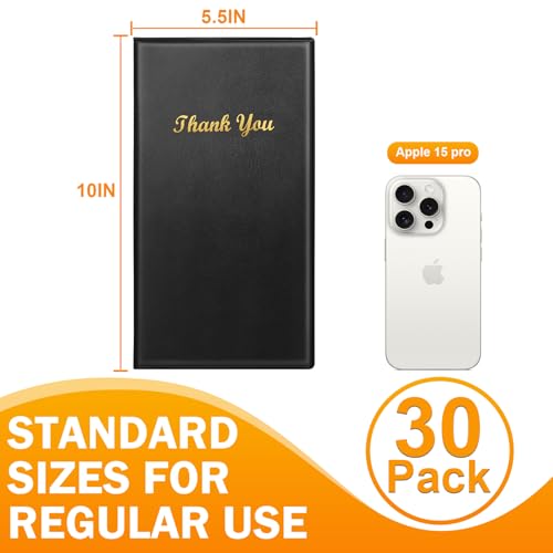 image for ZENOWICK 30 Pcs Server Books, Check Presenters for Restaurants, PVC Se